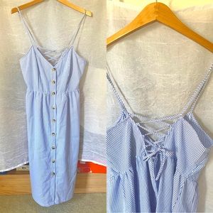 Blue and white strap dress